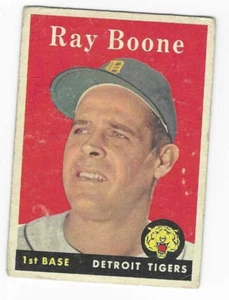 1958 TOPPS RAY BOONE #185 DETROIT TIGERS - Picture 1 of 1