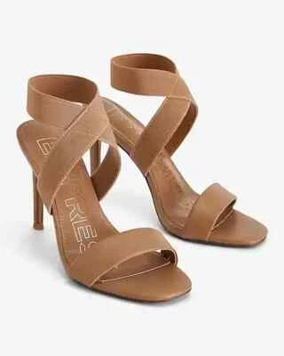 Sandalias Express Brian Atwood X Express elásticas con correa al tobillo y tacón nude 8M nuevas sin caja Foto 1 de 4