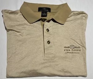 FBR Open Phoenix Herren Golf Poloshirt hellbraun Kahki Streifen Gr. M Antigua - Bild 1 von 10