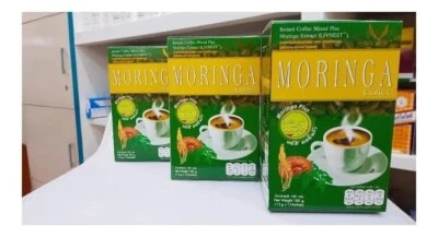 Moringa Café Instantáneo Mezcla Plus PESO 12 Bolsitas x 3 Cajas Foto 1 de 4