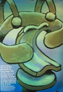 Poster Vintage Originale Michel Quarez Esposizione Saint-Deis 1993 - Foto 1 di 1