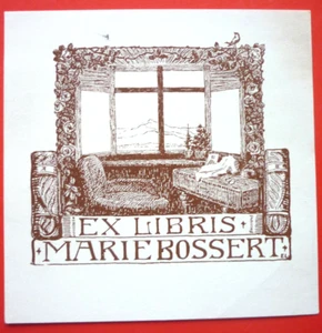 Exlibris, Bookplate "Marie Bossert" Jugendstil, Stadt, - Imagen 1 de 1