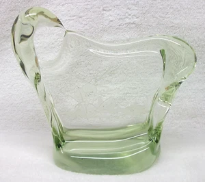 Fermacarte vintage soffiato a mano stile Murano vetro artistico verde con anatre incise gioco uccellini - Foto 1 di 6