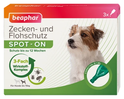 BEAPHAR 13846 Zecken- und Flohschutz SPOT-ON 3x1ml, für kleine Hunde (bis 15kg) - Bild 1 von 4