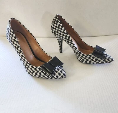 Apt 9 女式 7.5M 码黑色白色千鸟格印花高跟鞋状况完好  — 第 1/4 张图片