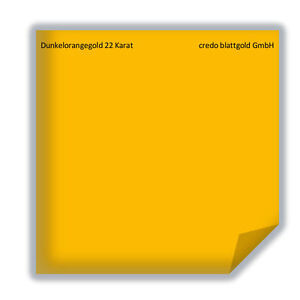 Dunkelorangegold Blattgold 22 Karat transfer - 25 Blatt 8 x 8 cm zum vergolden