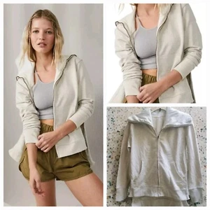  Free People Movement XS Baseline Zip-Up Oatmilk Cream Sweatshirt Jacket NWT $98 - Picture 1 of 6