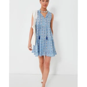 Tuckernuck Tnuck Beach Cornflower Blue Mini Salty Paloma Coverup Neu mit Etikett M - Bild 1 von 6