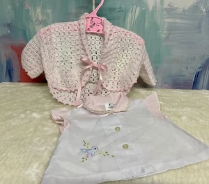 REBORN DOLLS, VINTAGE BLOUSE & CROCHET BOLERO. SIZE 00-0. - Picture 1 of 3