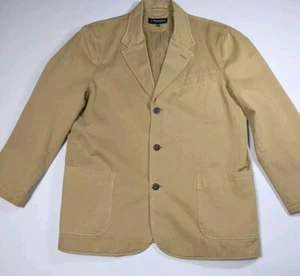J Peterman Sport Coat Khaki Tan Cotton Jacket 3-Button Men's 44 - Picture 1 of 12