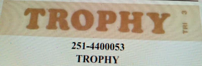 Trophy gold / clear 3" block type top tank panel sticker 1970 Triumph T100C each - Image 1 of 4