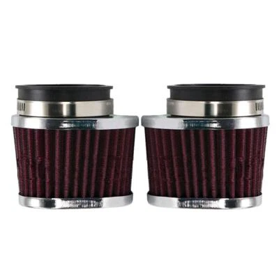 Motorcycle 2Pcs Scooter Engine Intake Air Filter Pods Cleaner 50MM Washable Red  - Imagem 1 de 4