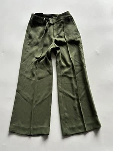 Banana Republic Pants Womens 2 Petite Green Wide Leg Belted Tailored Performance - Picture 1 of 12