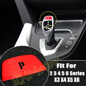 Red Gear Shift knob P Button Cover Decor Trim Sticker For BMW X4 2 3 5 6 Series - Picture 1 of 13