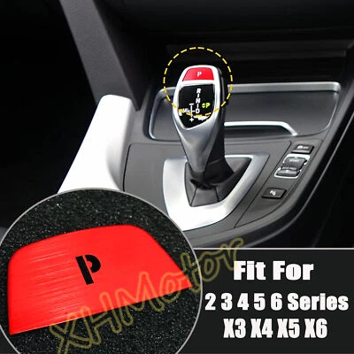 Perilla de cambio de marchas roja P botón cubierta decoración moldura pegatina para BMW serie X4 2 3 5 6 Foto 1 de 4