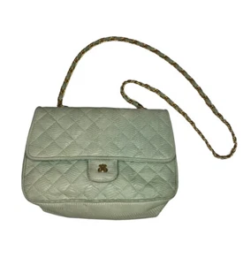Jay Herbert New York Crossbody Bag Purse Vtg Handbag Mint Green Clutch Quilted - Picture 1 of 17