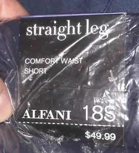 Alfani Womens Dress Pants Sz. 18S Navy Comfort Waist Straight Leg Short Sealed - Picture 1 of 5