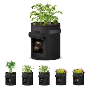 5-Pack 7-Gallon Potato Grow Bags Planter Pots with Handle for Fruits Vegetables - Picture 1 of 8