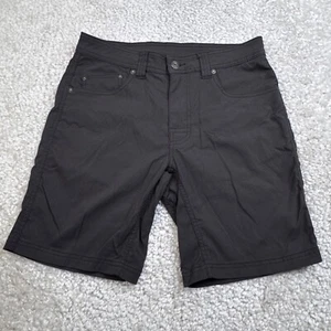 Prana Shorts Mens 30 Black Chino Flat Front Stretch 5 Pocket 8" Inseam - Picture 1 of 7