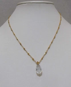 Vtg MONET 18” Exquisite Rose Gold Tone Chain Clear Crystal Briolette Pendant - Picture 1 of 11