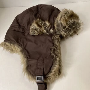 D&Y Brown Fur Trapper Hat w/Chin Buckle, Ear Flaps, Hunting Cap Very Warm - Picture 1 of 9