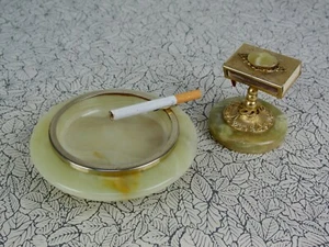 Vintage Marmor Alabaster Onyx Aschenbecher Streichholzschachtel Halter italienisch MCM - Bild 1 von 19