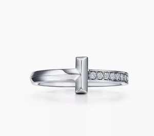 Tiffany T1 T Ring 18k & Diamonds Size 7 - Picture 1 of 4