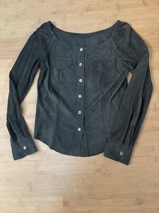 Marc Cain Leder Wildleder Bluse N2 Gr. 36 Oliv Top-Zustand - Bild 1 von 6