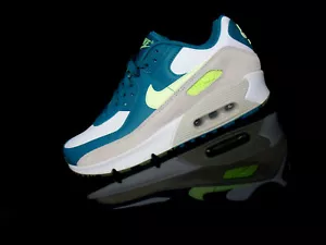 NIKE AIR MAX 90 LTR Leder Classic Sneaker weiß/smaragd-grün/volt neon Gr.40 - Bild 1 von 4