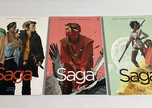BRIAN K. VAUGHAN / FIONA STAPLES Saga Vols 1, 2 and 3 Softcover - Picture 1 of 17