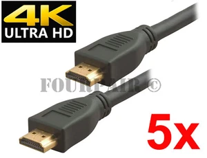 5 Pack - 3ft 4K ULTRA HD HDMI 2.0 High Speed Cable Cord Ethernet 2160P HDR ARC - Picture 1 of 3