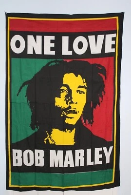 Bob Marley 85 x 55 Wall in. Bohemian Decorative One Love Wall Tapestry NWT - Image 1 of 4