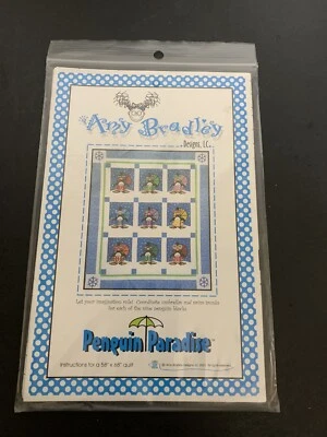 Amy Bradley Designs PENGUIN PARADISE Applique Quilt Pattern SWIMSUIT SUNGLASSES - Image 1 of 2