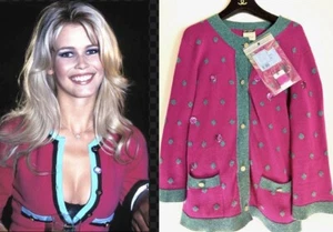 Chanel Vtg 2008 Barbie Pink Sequin Cardigan Sweater 42 44 8 10 12 Jacket Top L M - Picture 1 of 21