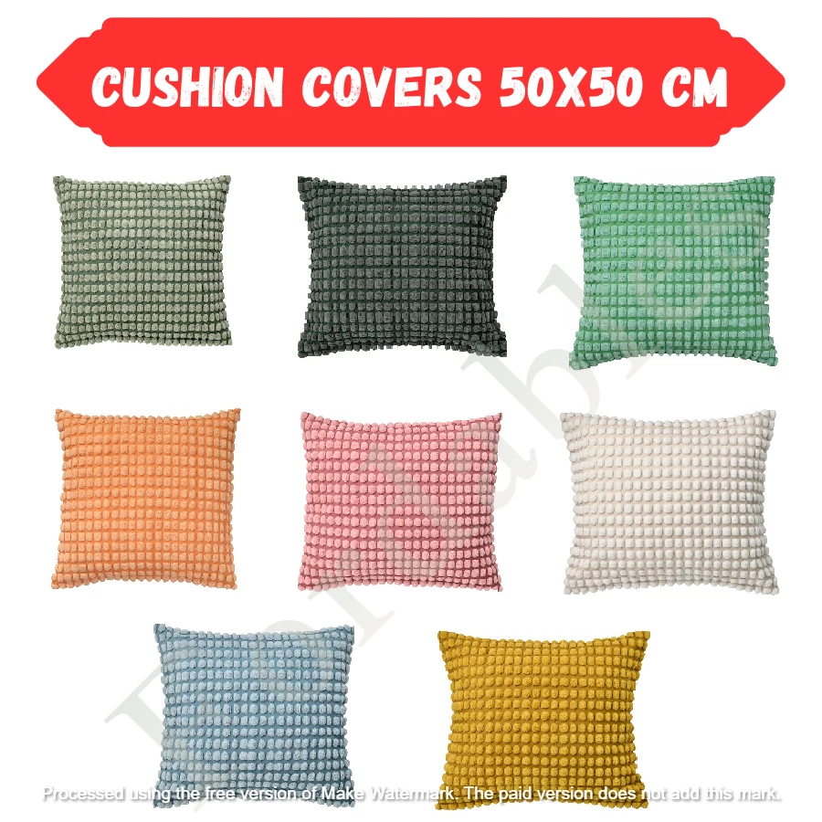 IKEA Cushion Cover 50x50cm Decorative Sofa Pillow Case 100% Polyester with Zippe - Image 1 of 1