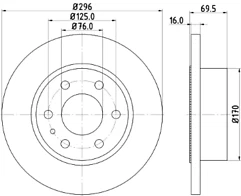 MDC1932 MINTEX BRAKE DISCS SOLID ,OE QUALITY BRAKE DISCS 296 MM X2 - Image 1 of 1