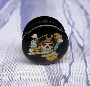 PIRATES EAR PLUG  PIRATEN OHR FLESH TUNNEL PLUG  ACRYL SCHRAUBBAR  4,0MM - 25MM - Picture 1 of 4