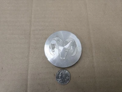 Dodge OEM 1996-2004 Dakota Durango Machined Center Hub Cap With Logo 52005732 - Image 1 of 4