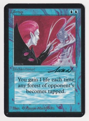 Signed Lifetap MP Alpha (Limited Edition) Artist Anson Maddocks 1993 MTG Magic! - Image 1 of 2