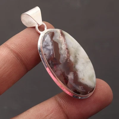 Хризопраз драгоценный камень 925 пробы ручной работы подвеска ювелирных изделий подарок для любви - Изображение 1 из 4