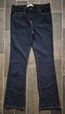 Modern Next Dark Blue Bootcut Mid Rise Stretch Jeans Size 14 Long - Image 1 of 4