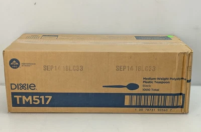 Cubiertos de plástico Dixie TM517 cucharaditas pesadas de peso medio 1000/cartón en negro Foto 1 de 4