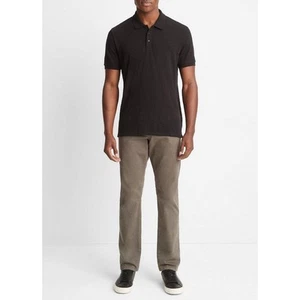 New Vince Men's Classic Slub Polo Shirt Navy Large Classic Lightweight Cotton - Picture 1 of 14