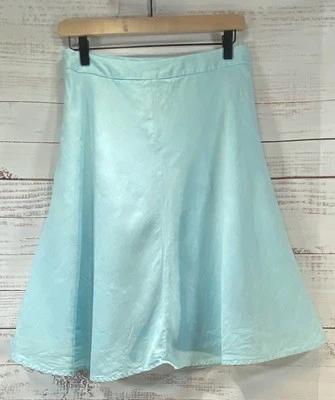 Falda de lino azul cielo Banana Republic | Línea A hasta la rodilla | Talla 4 Foto 1 de 4