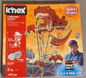 New K'NEX Thrill Rides T-Rex Fury Roller Coaster Building Set 473 Pieces - Picture 1 of 4