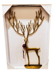 Aldi Merry Moments Sculpted Gold Dramatic Reindeer Large 26” Christmas holiday - Picture 1 of 7
