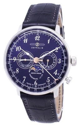 Zeppelin LZ 129 Hindenburg Moon Phase Day/Date 5 Jewels 70363 30M Mens Watch - Image 1 of 3