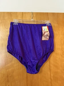Illusions Purple Panty Brief Nylon Satin Vintage Y2K Granny Colorful NWT Size 8 - Picture 1 of 8