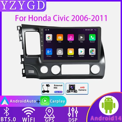 For Honda Civic 2006-2011 GPS Carplay Radio Multimedia Stereo Navi Screen FM BT - Image 1 of 4