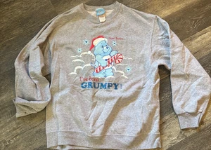 Vintage Care Bears Grumpy Christmas Party Holiday Sweater Top Womans L Festive - Picture 1 of 3